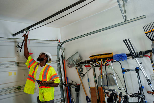 Professional Garage Door Installation technician working in Tano Road, NM